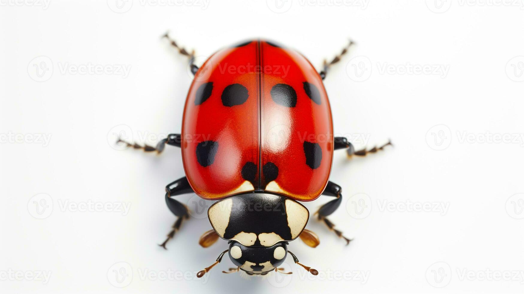 ai generato foto di coccinella isolato su bianca sfondo. generativo ai