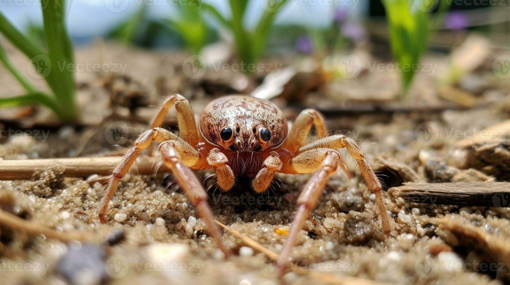 ai generato foto di Granchio ragno su un' terra. generativo ai