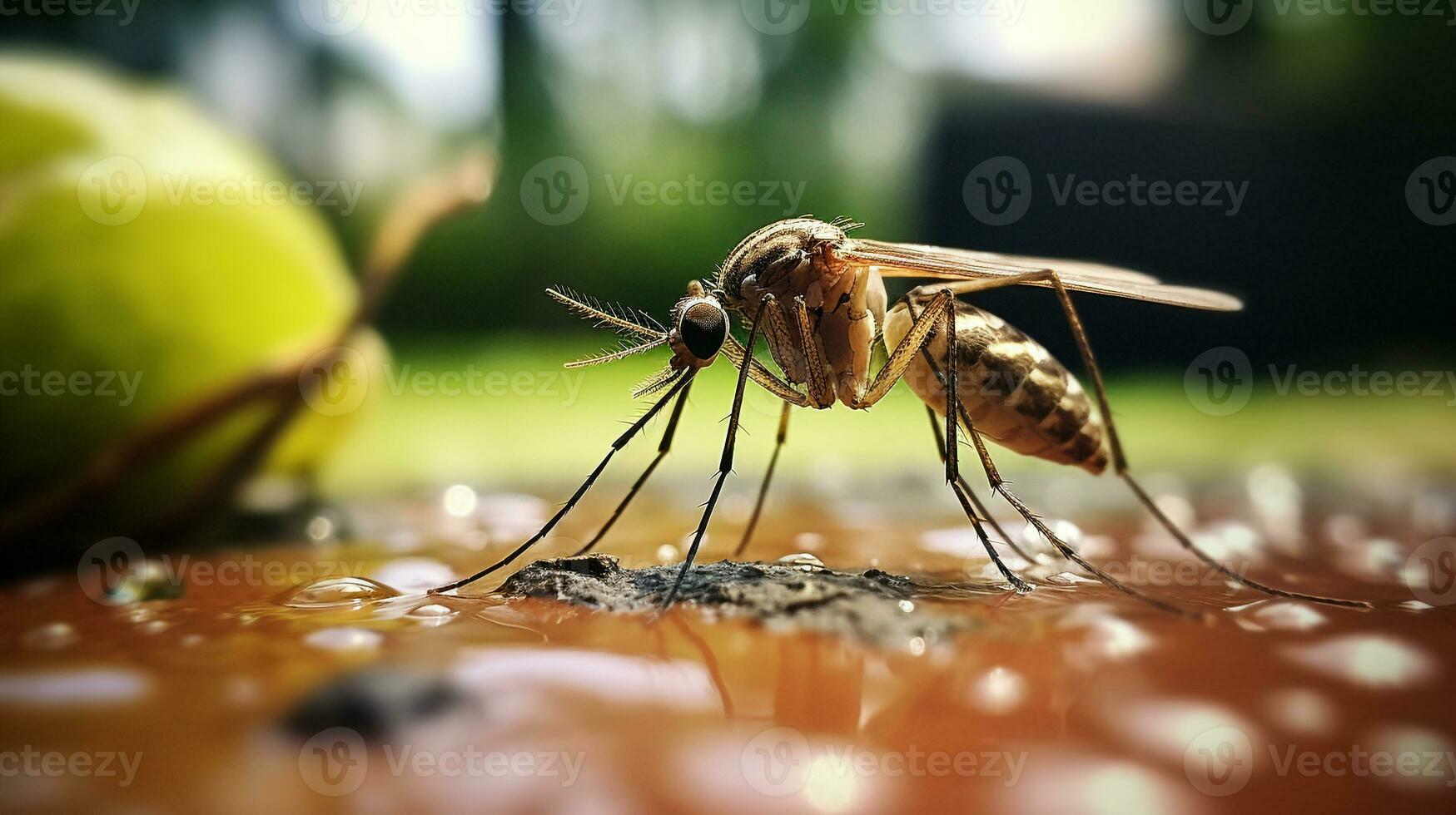 ai generato foto di zanzara su un' terra. generativo ai