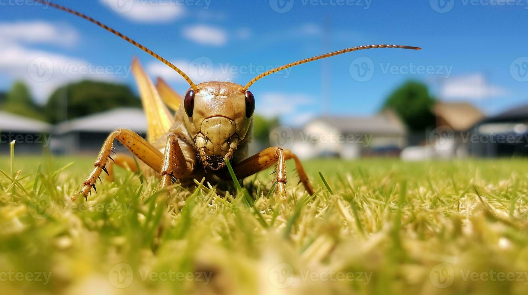 ai generato foto di cricket su un' terra. generativo ai