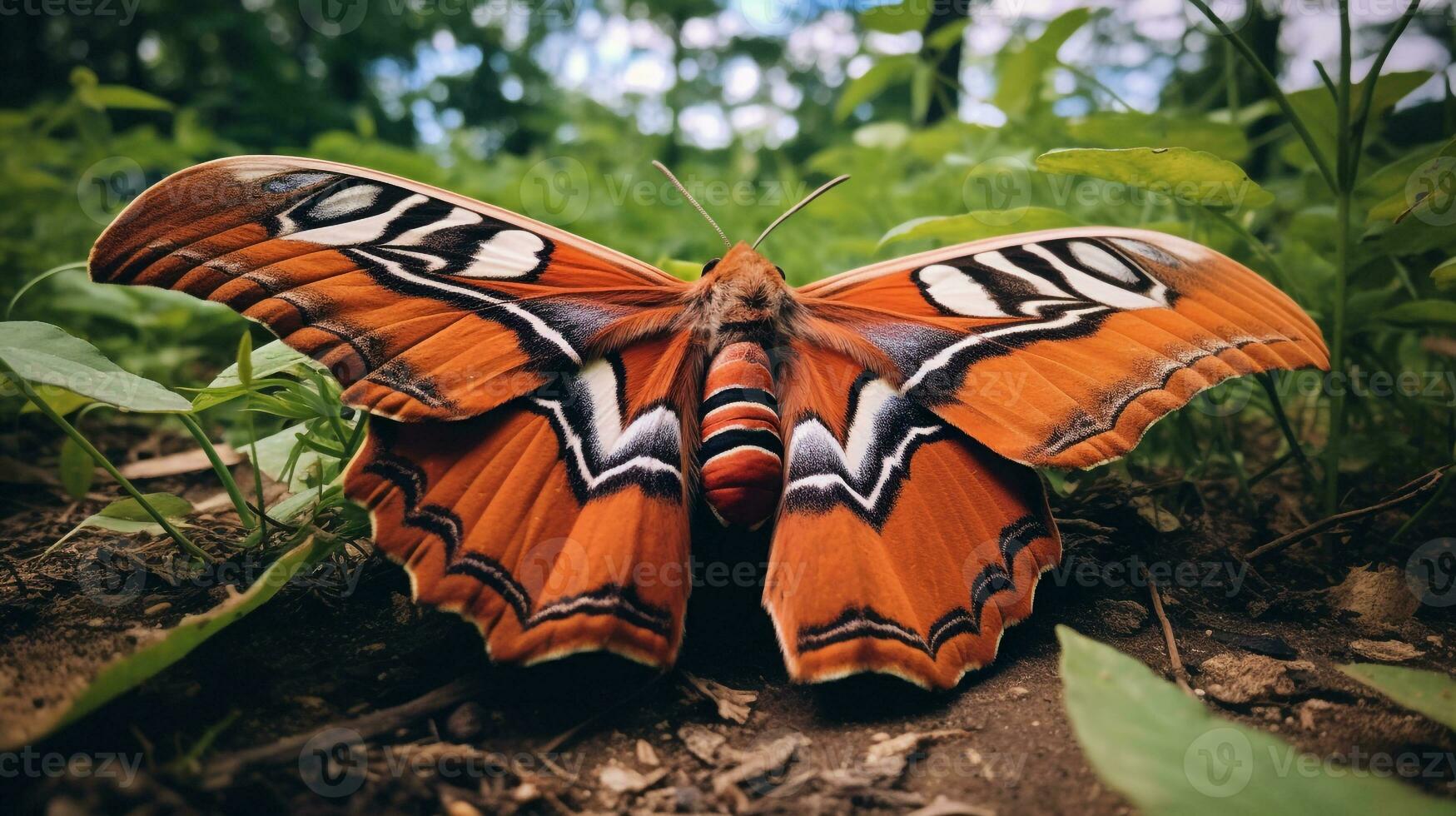 ai generato foto di atlante falena su un' terra. generativo ai