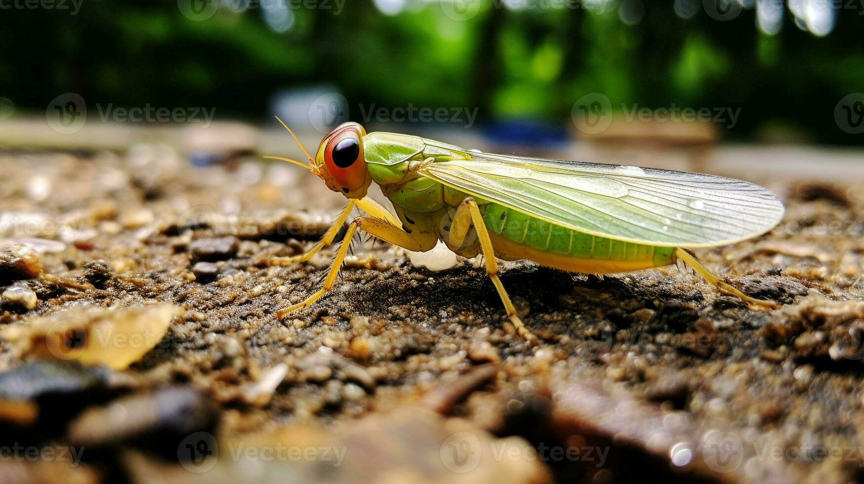 ai generato foto di cicalina su un' terra. generativo ai