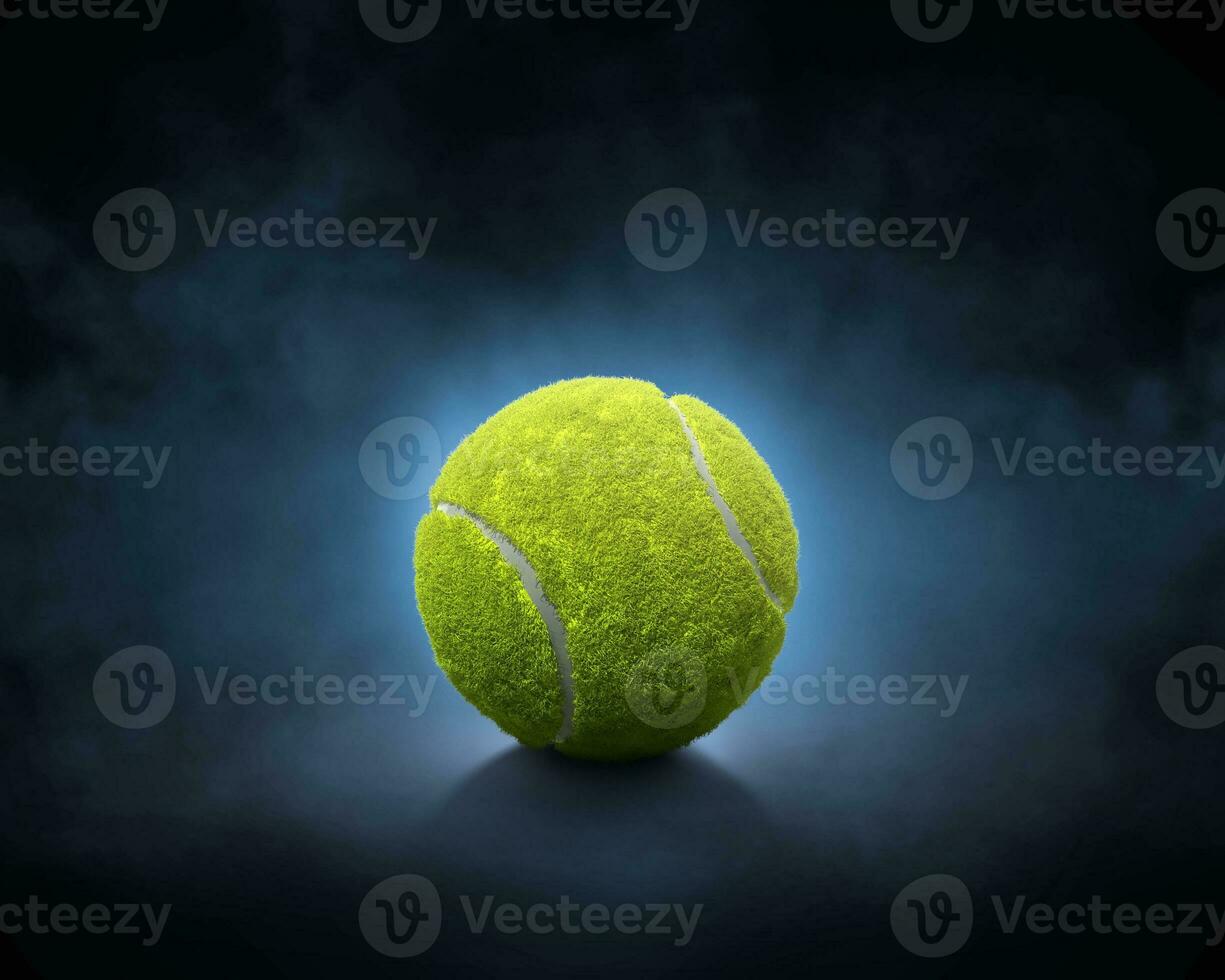 tennis palla su nero sfondo con Fumo foto