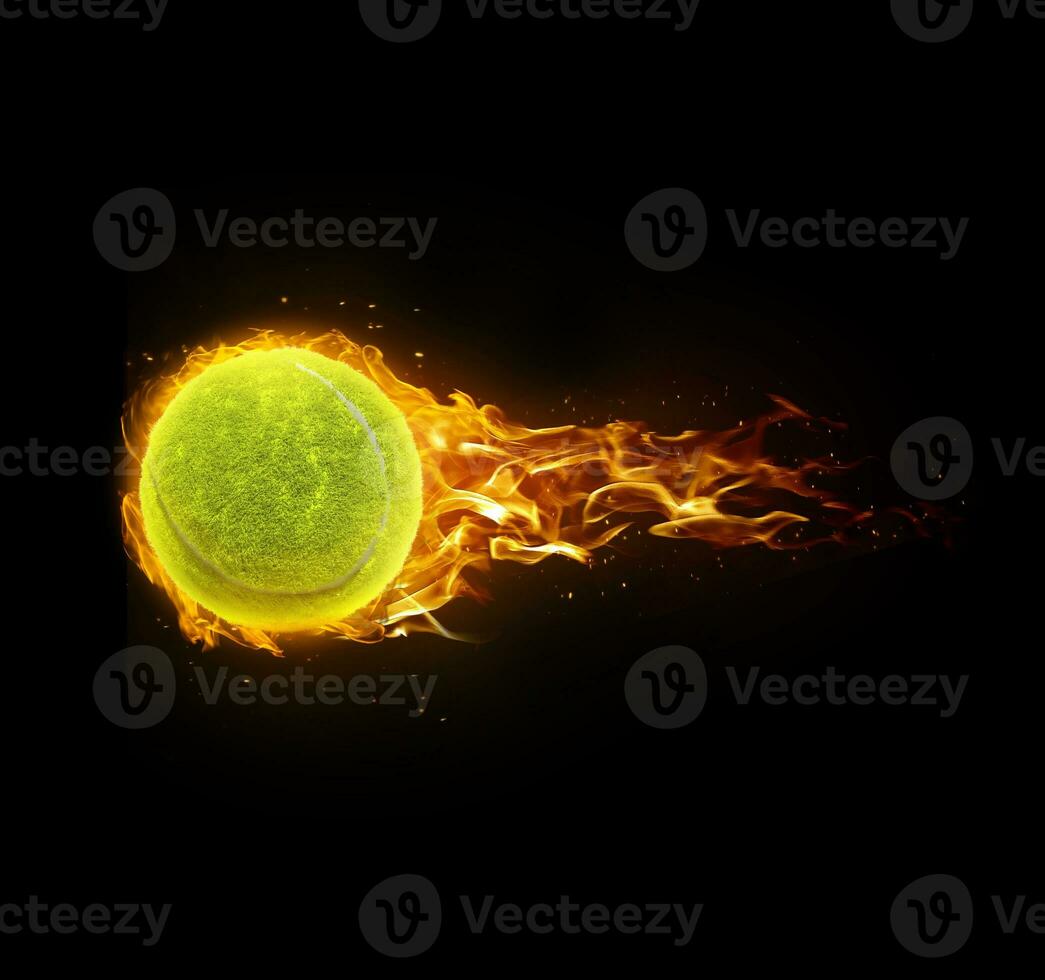 tennis sfera, su fuoco su nero sfondo foto