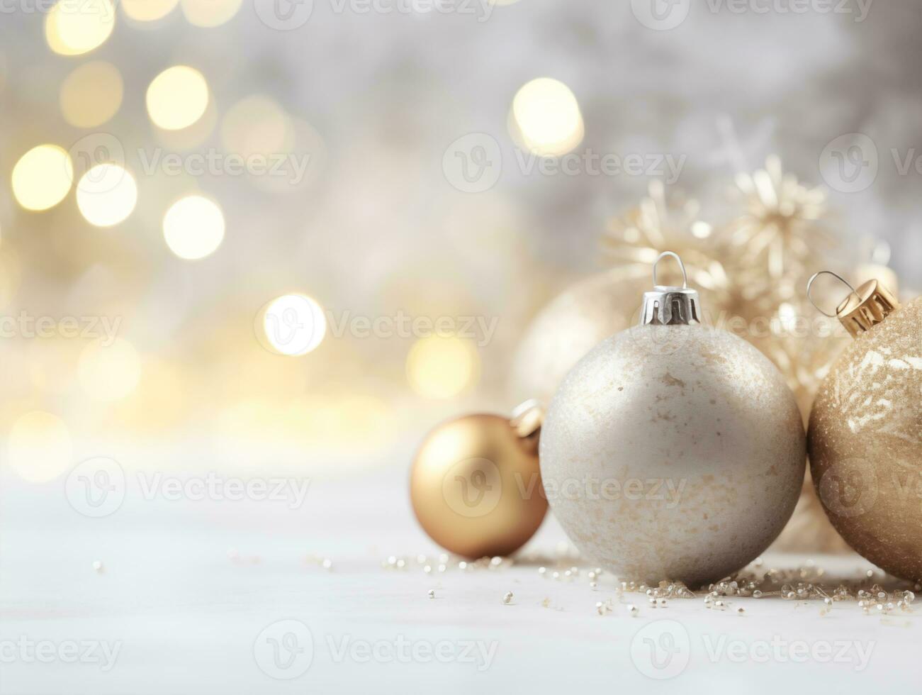 d'oro e argento Natale palle su un' nuovo anno sfondo foto