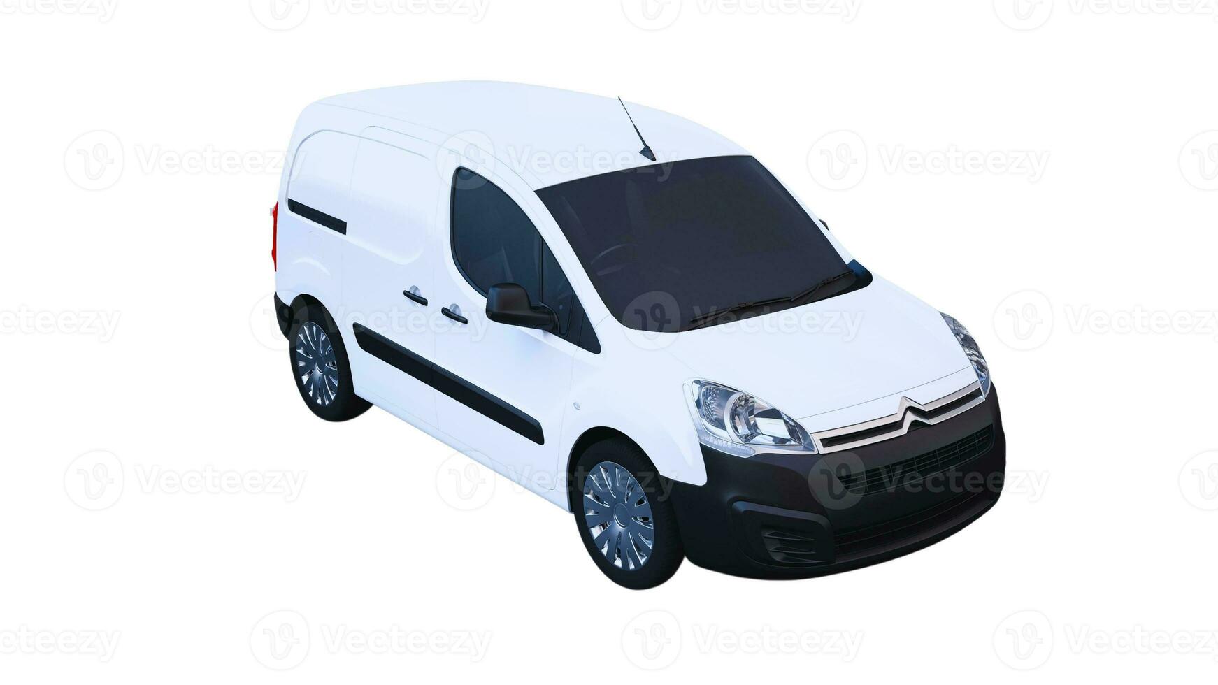 modificabile consegna furgone modello, realistico carico mezzi di trasporto veicolo modello isolato su bianca sfondo per il branding e pubblicità design foto
