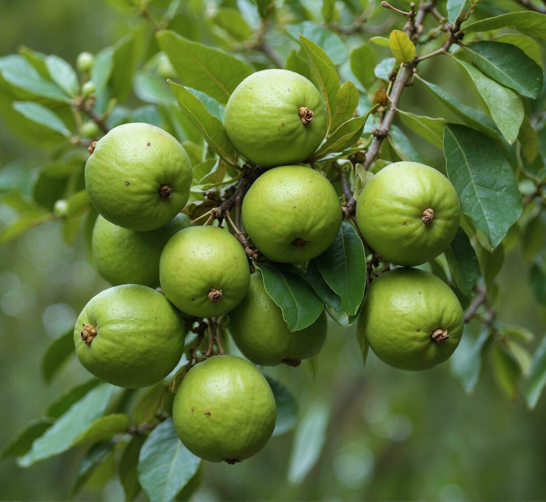 ai generato frutta di il guaiava albero agrume negra foto