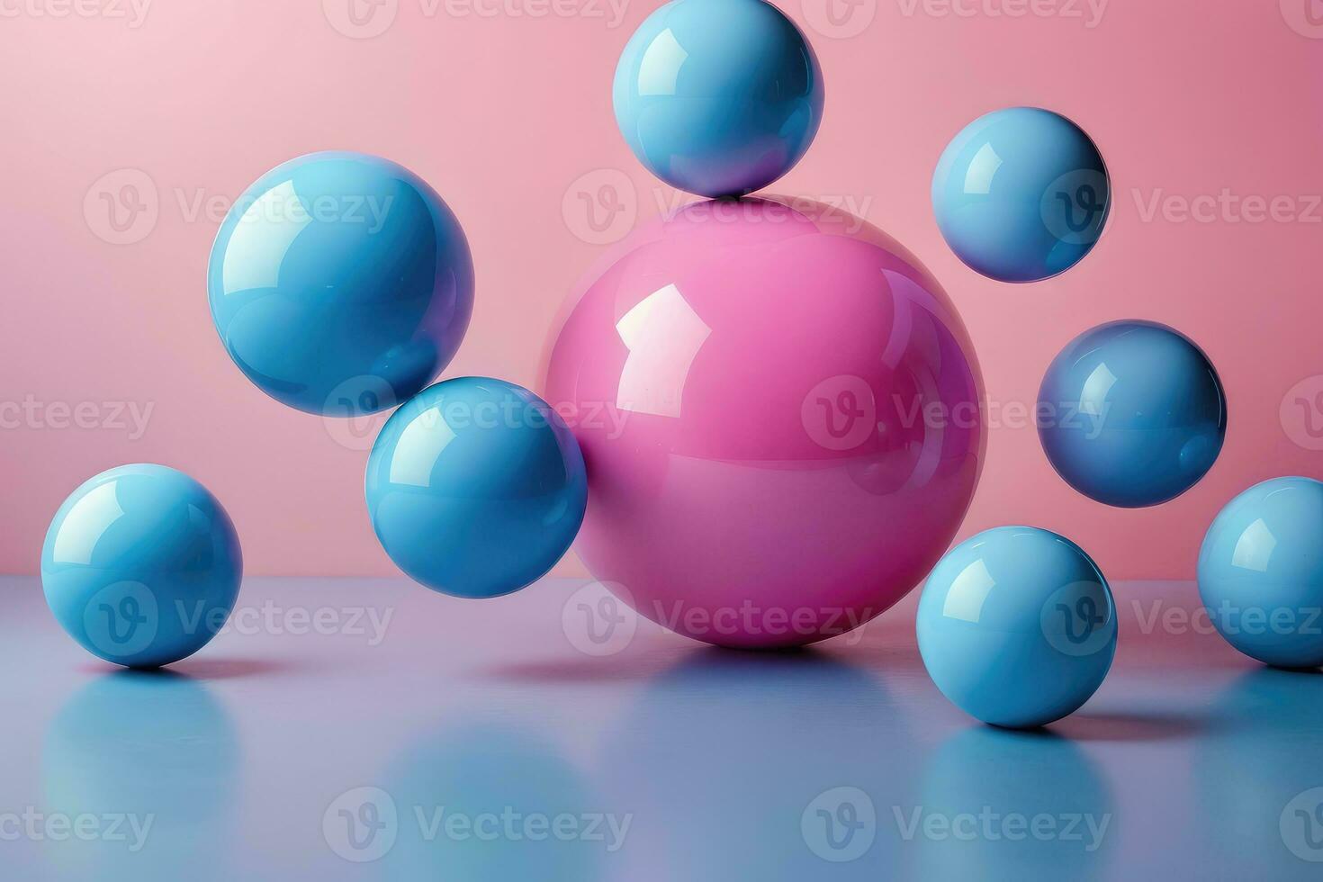 ai generato astratto sfondo con blu e rosa sfera foto