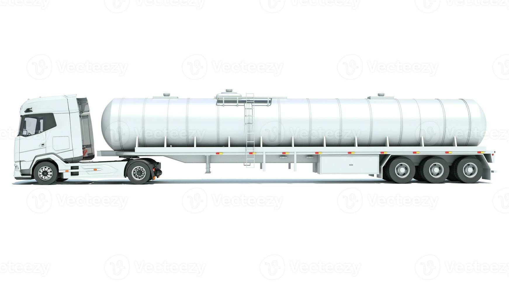 pesante camion con serbatoio trailer 3d interpretazione su bianca sfondo foto