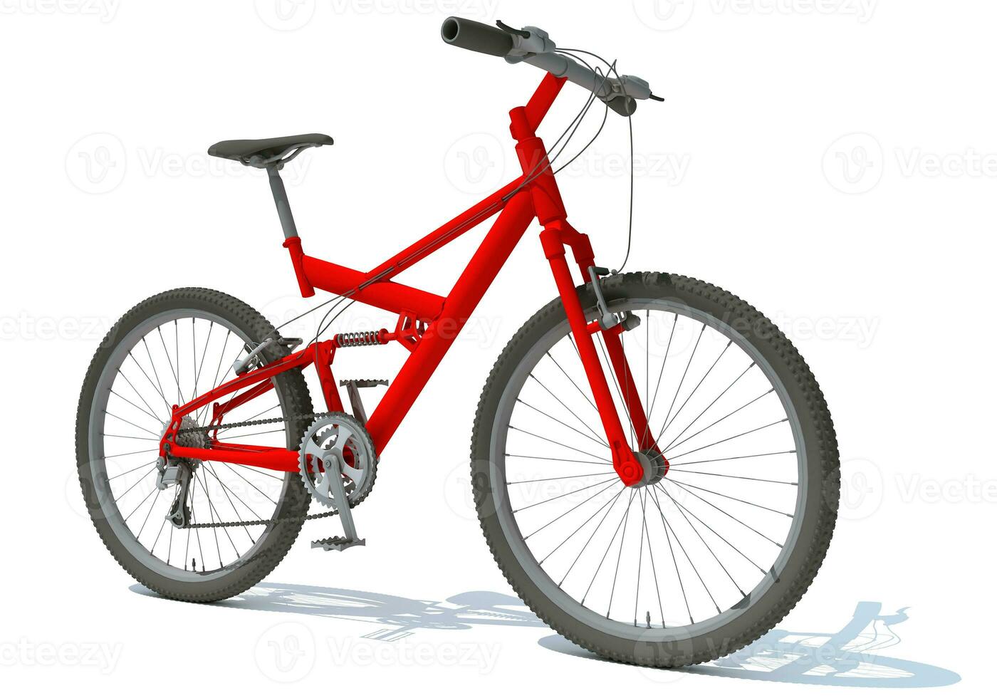 montagna bicicletta 3d interpretazione su bianca sfondo foto