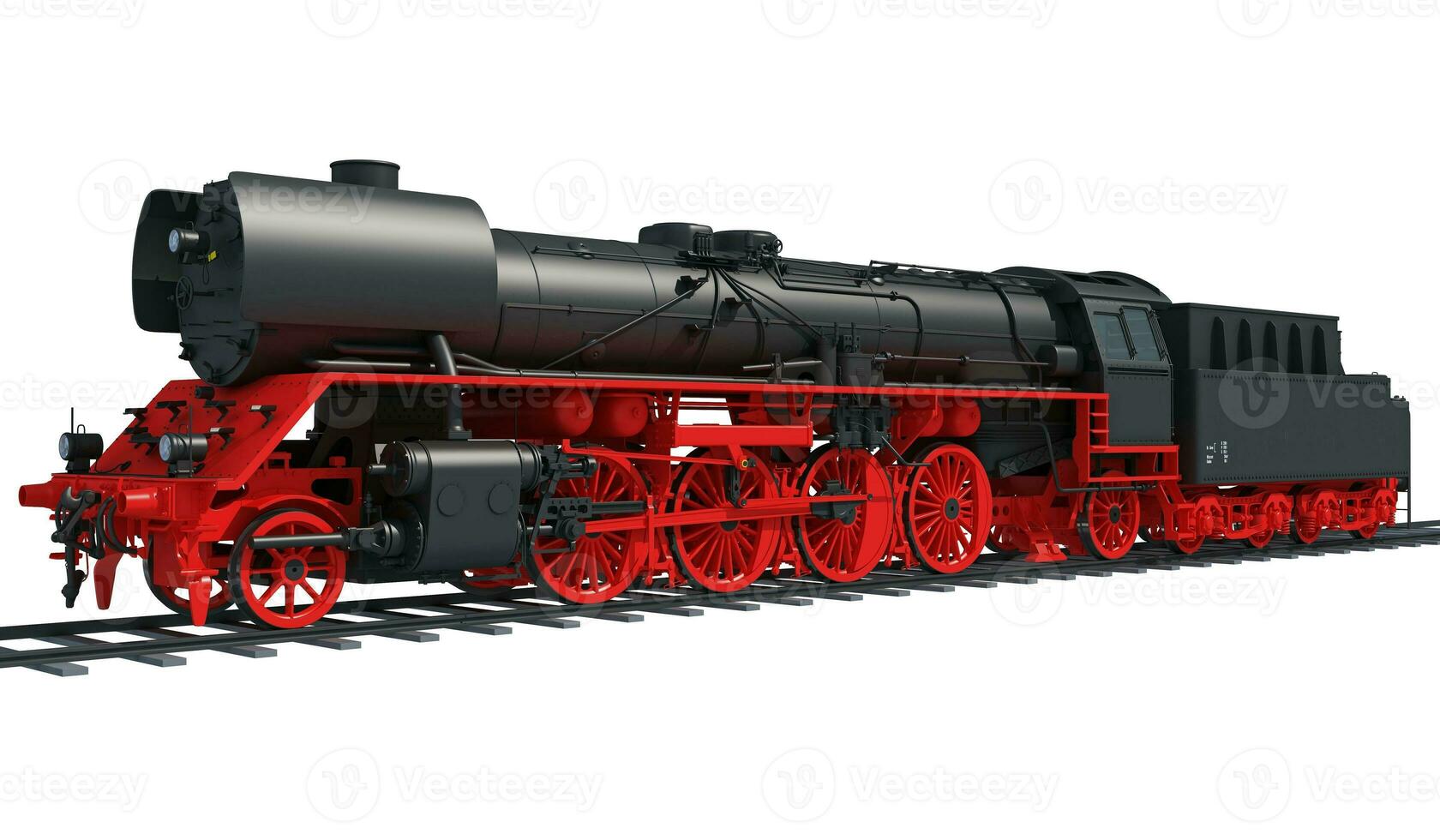 Vintage ▾ vapore vecchio treno locomotiva 3d interpretazione su un' bianca sfondo foto