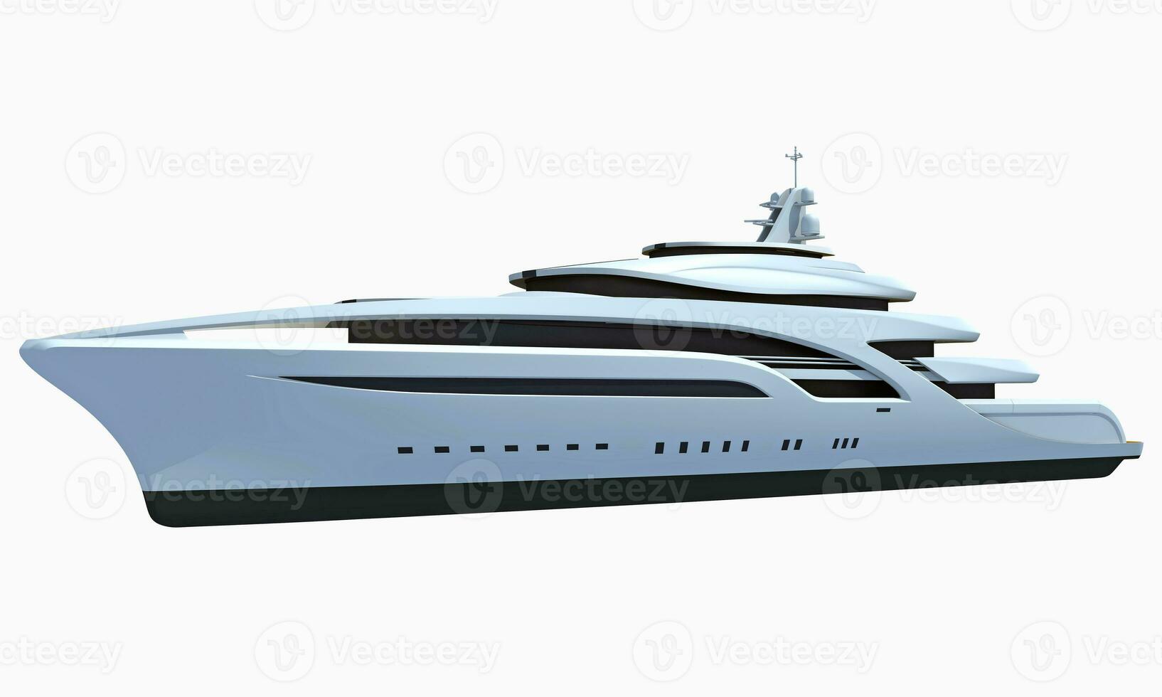 lusso yacht 3d interpretazione su bianca sfondo foto