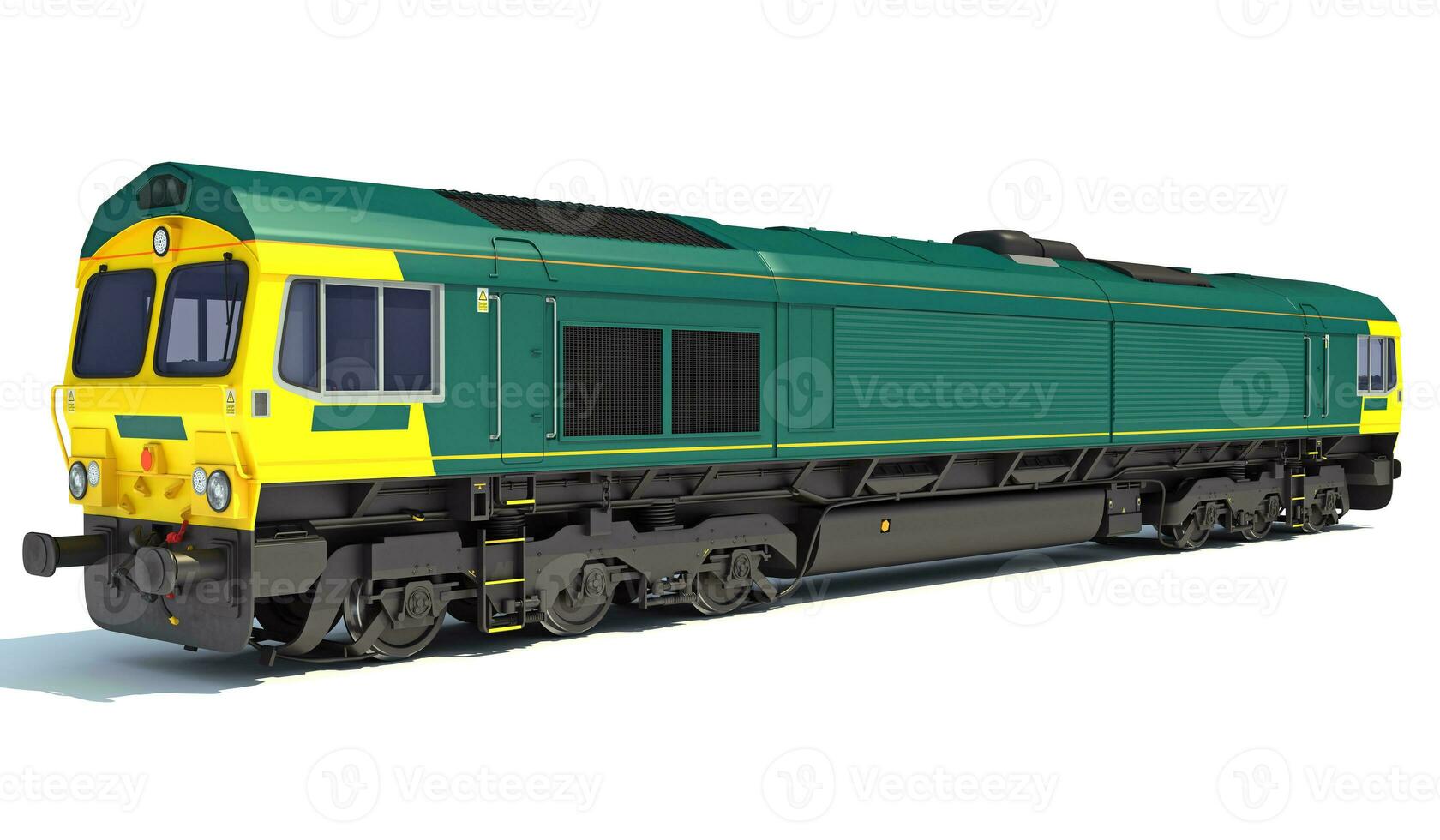 locomotiva treno 3d interpretazione su bianca sfondo foto