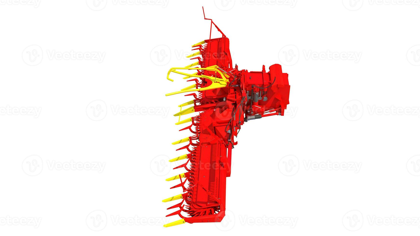 combinare mietitore trebbiatura intestazione 3d interpretazione su bianca sfondo foto