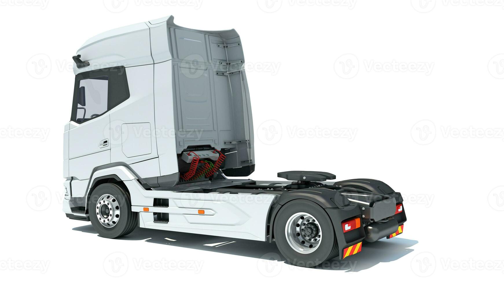 semi camion 3d interpretazione su bianca sfondo foto