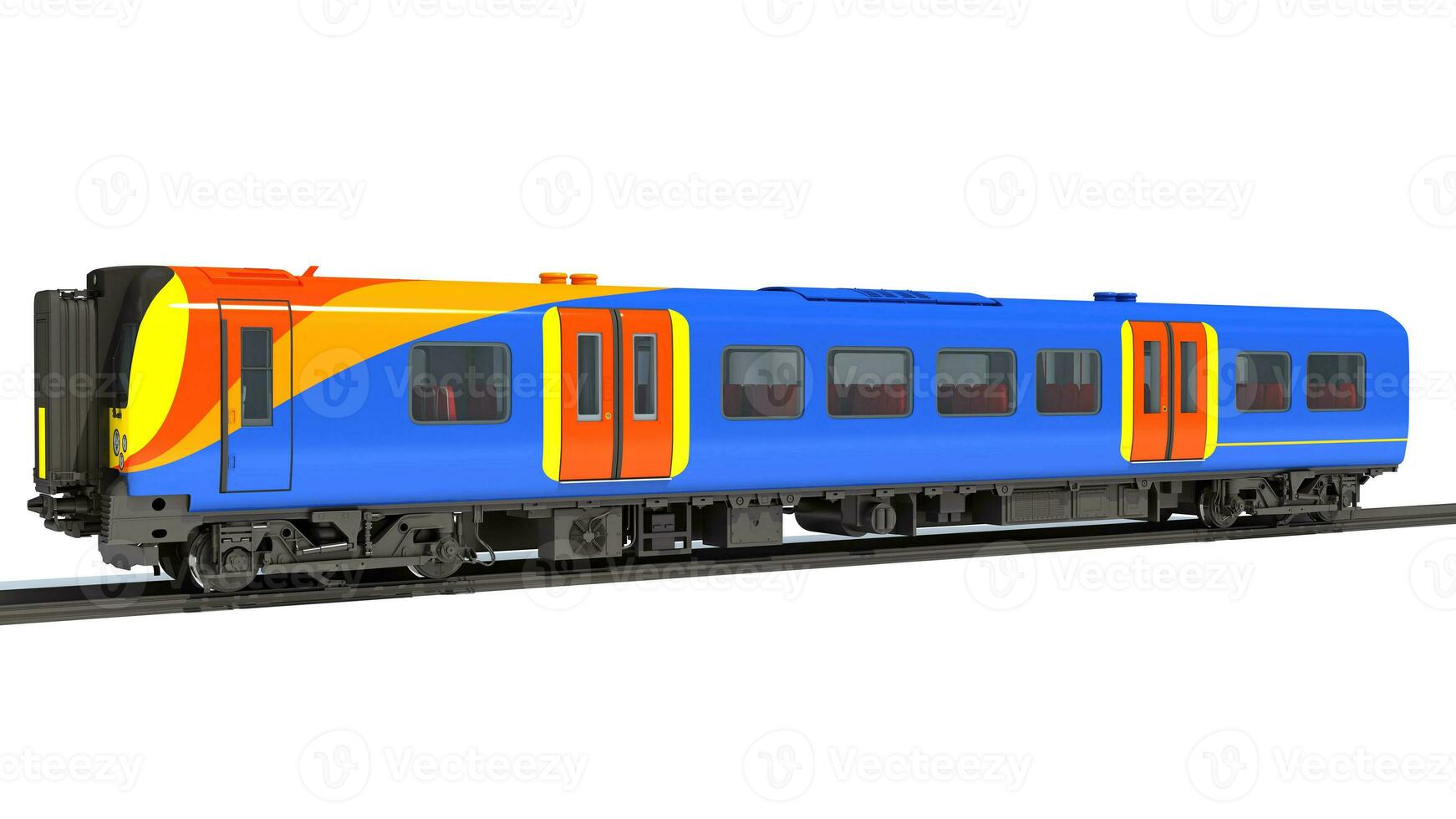 passeggeri treno 3d interpretazione su bianca sfondo foto