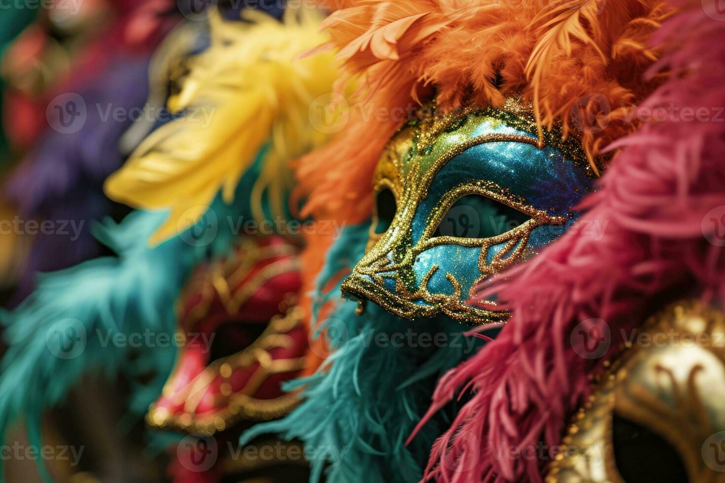 ai generato mardi gras carnevale colorato piume e maschere nel un' festivo celebrazione culturale stravaganza, ornato la creazione di un' gioioso, festivo tradizionale portare vita per un' vacanza celebrazione foto