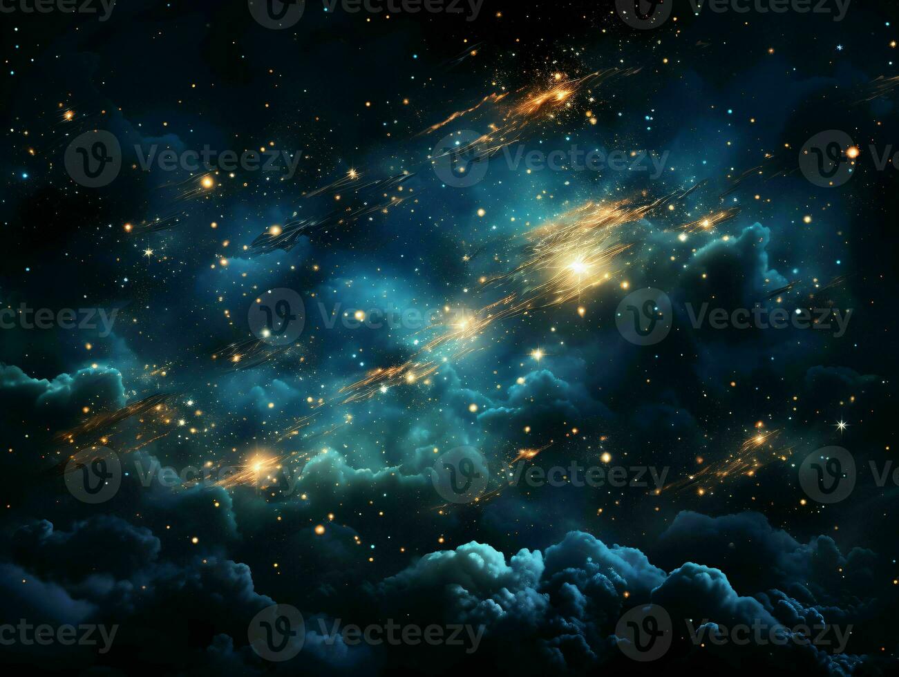 ai generato stellato blu notte cielo. universo pieno con stelle. generativo ai foto