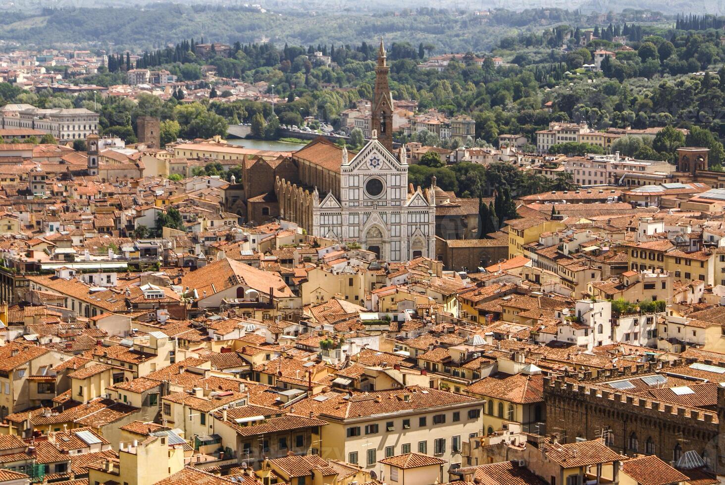 superiore Visualizza a partire dal campanile giotto su il storico centro di Firenze, Italia foto