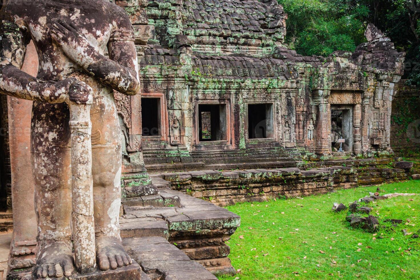 rovine di pra khan tempio nel Angkor thom di Cambogia foto