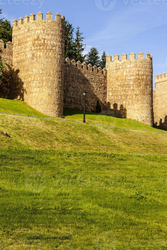 panoramico medievale città muri di avila, Spagna, unesco elenco foto