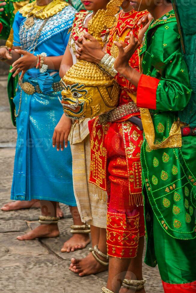 artisti indossare tradizionale costume nel Angkor tempio,siemriep, Cambogia. foto