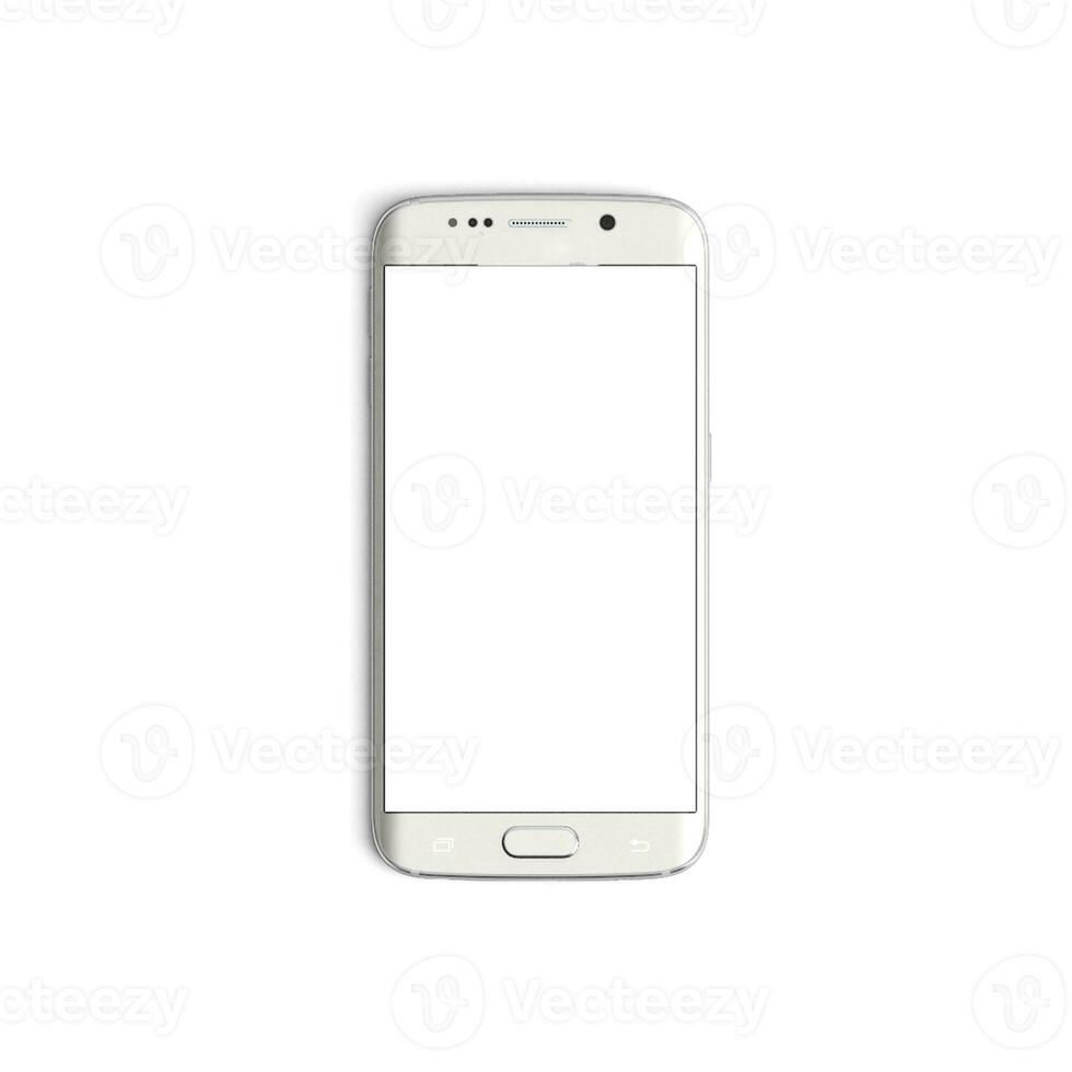 mobile Telefono vuoto Schermo con vuoto schermo isolato su bianca sfondo per Annunci - davanti - verticale - bianca copia foto