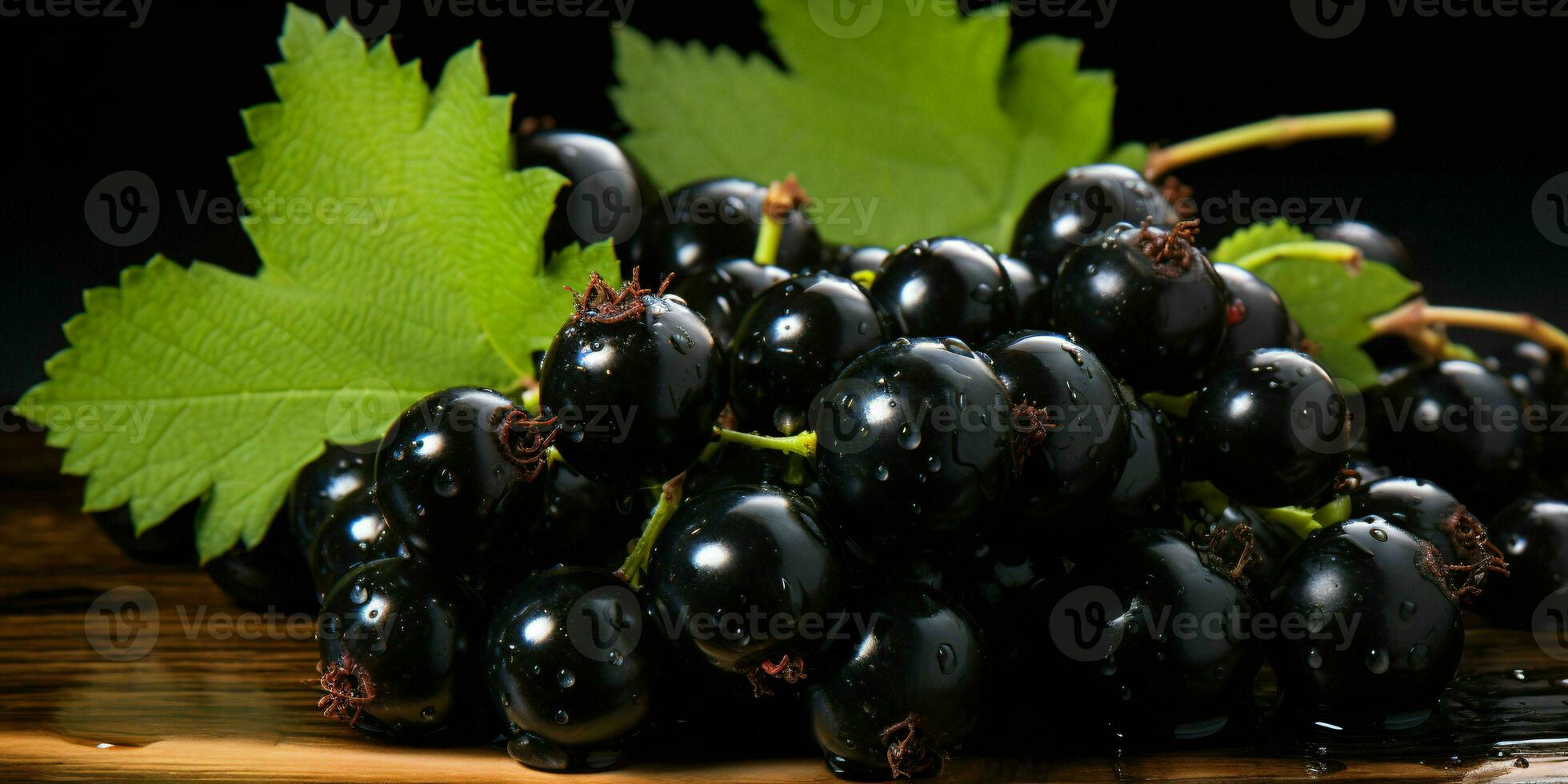 ai generato fresco nero ribes frutta. generativo ai foto