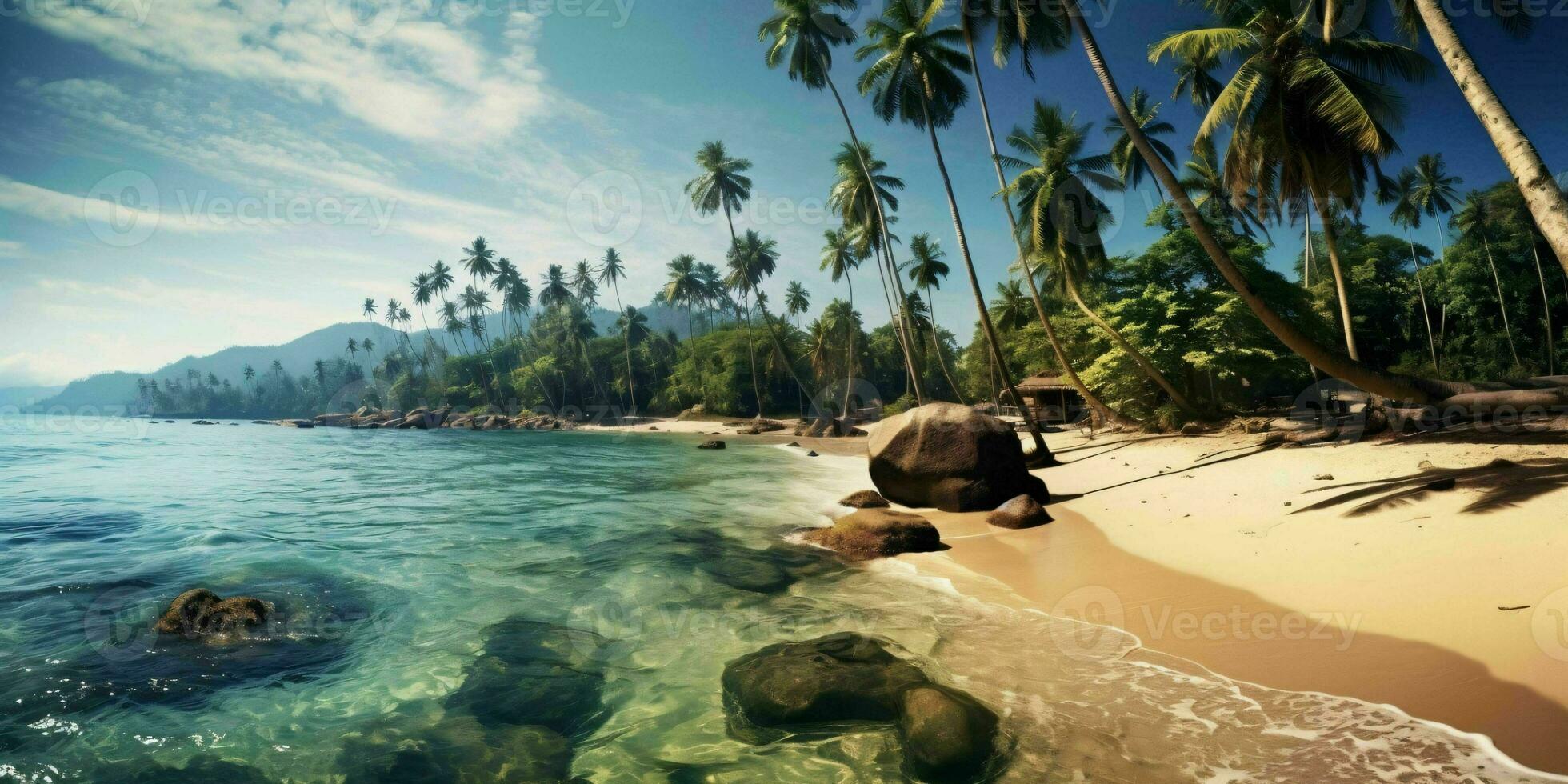 ai generato bellissimo tropicale sabbioso spiaggia. generativo ai foto