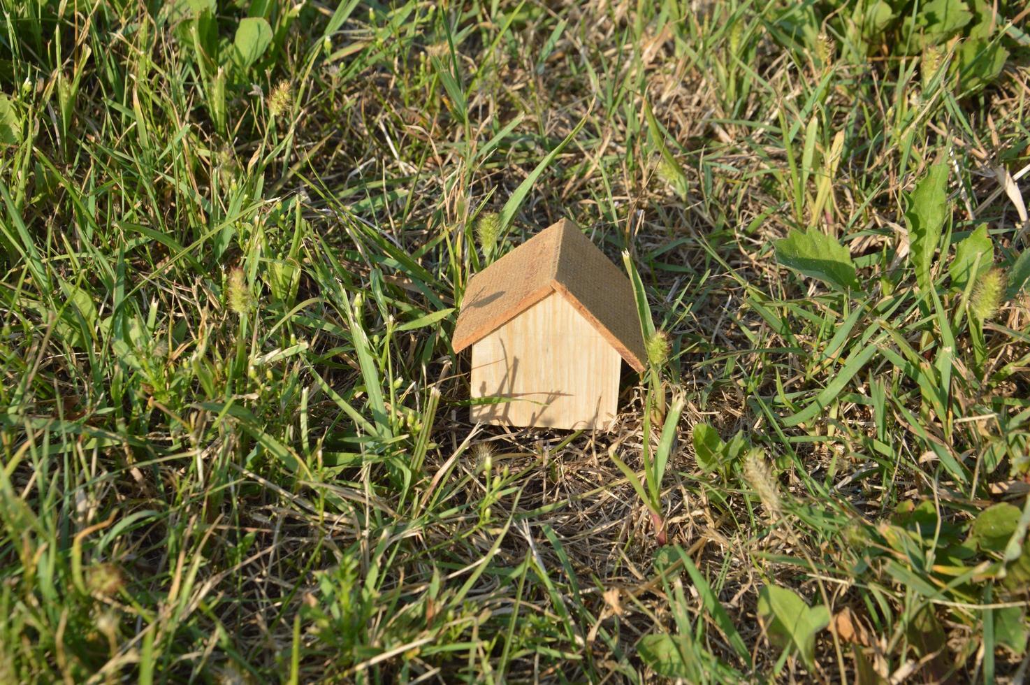 modello di una casa in legno come proprietà di famiglia foto