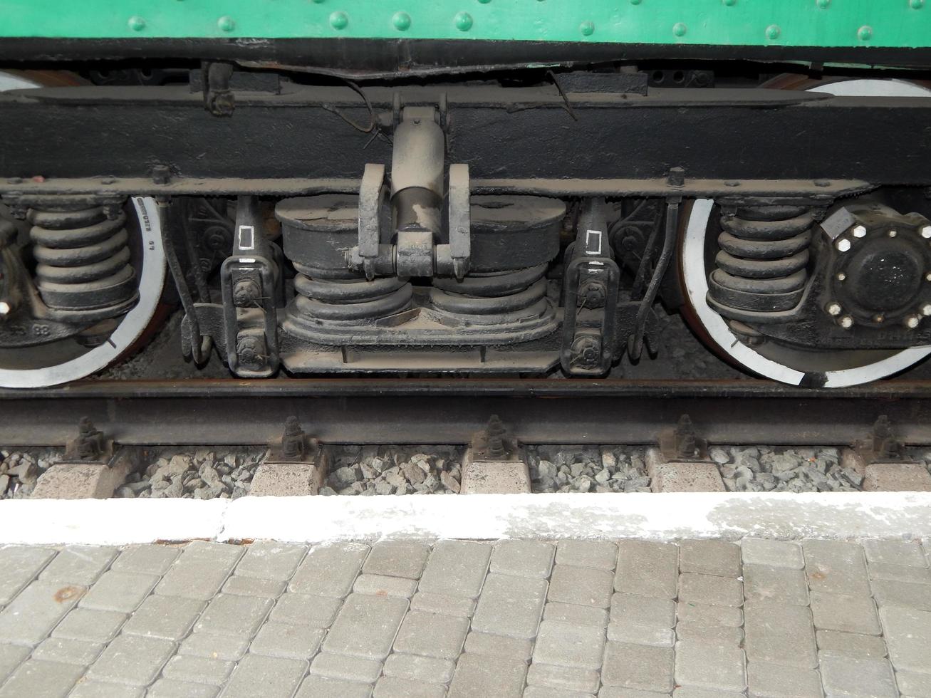 dettagli del trasporto ferroviario di locomotiva, vagone foto