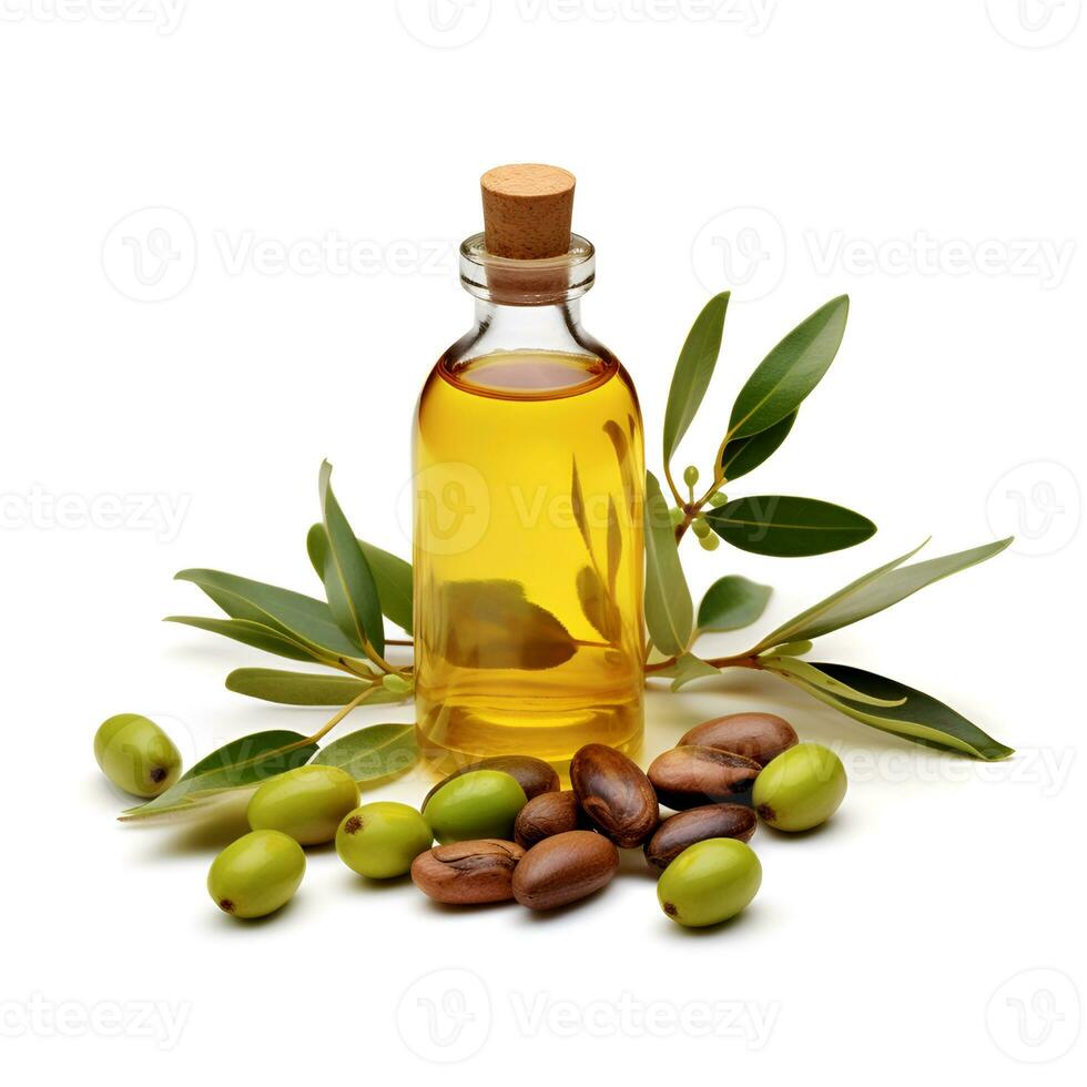 ai generato jojoba olio con jojoba pianta. foto