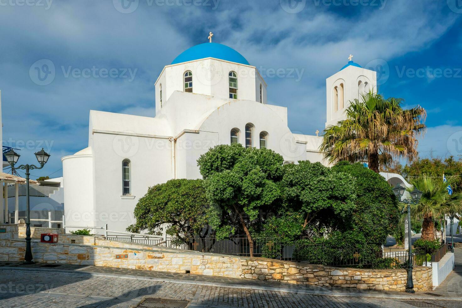 Naoussa cittadina Chiesa su par isola, Grecia foto