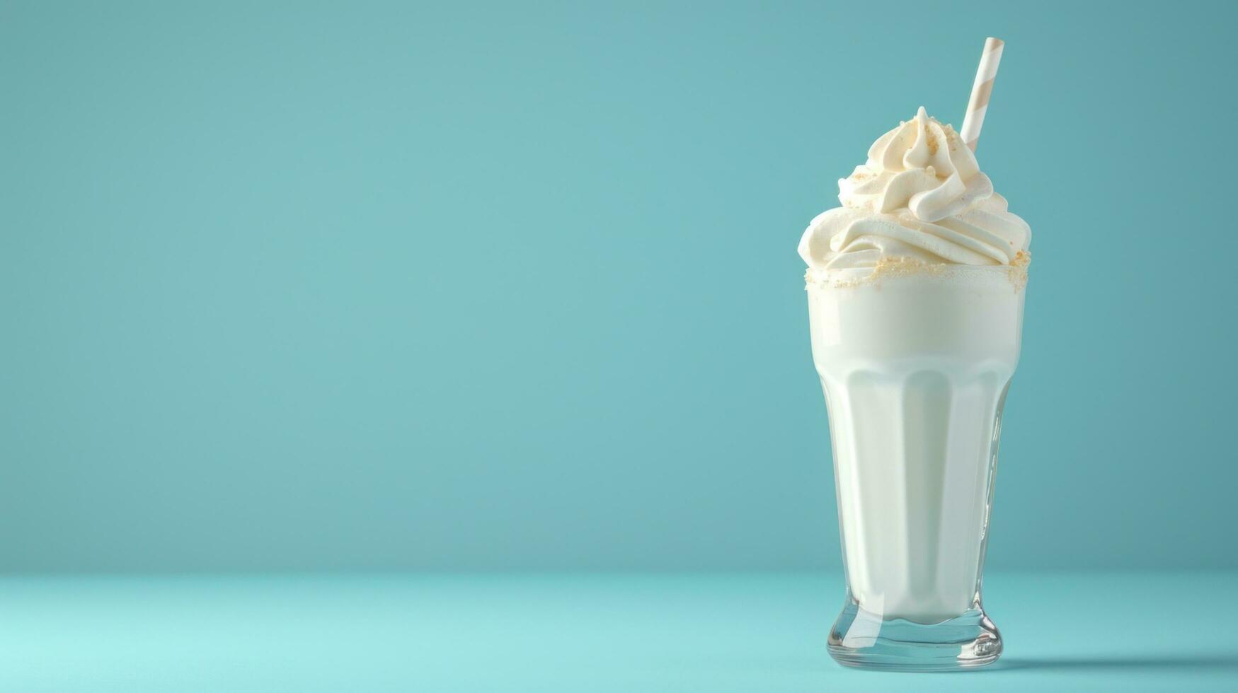 ai generato latte shake pubblicità sfondo con copia spazio foto