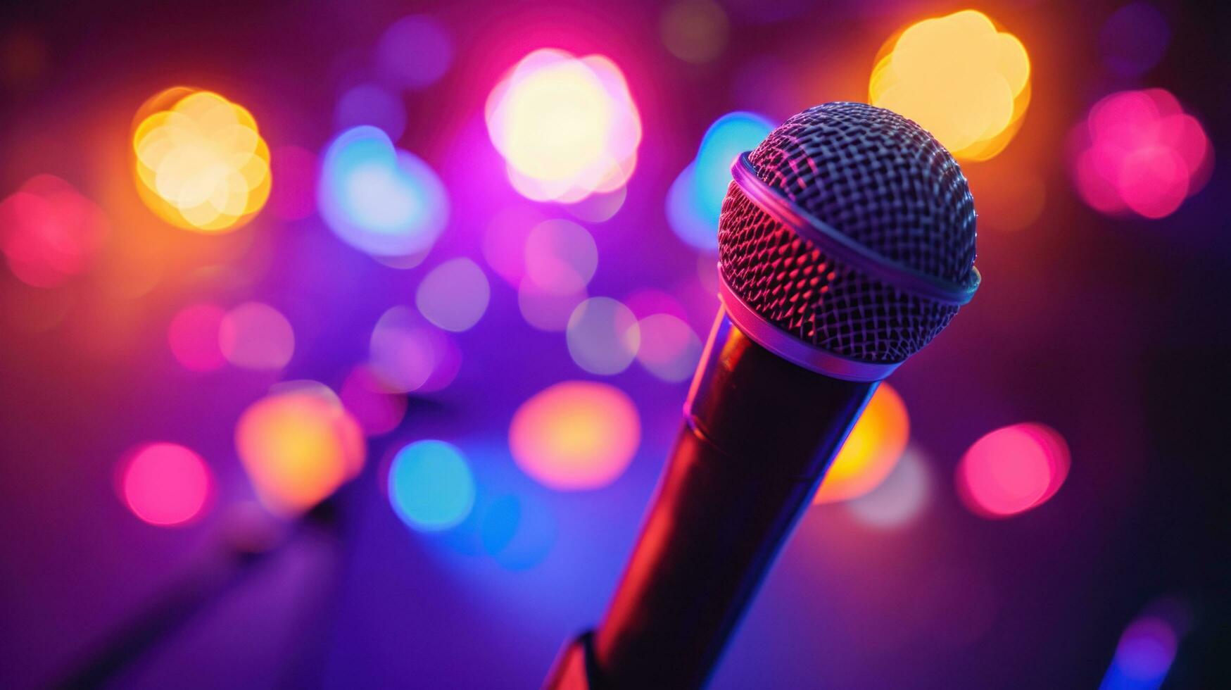 ai generato karaoke pubblicità sfondo con copia spazio foto