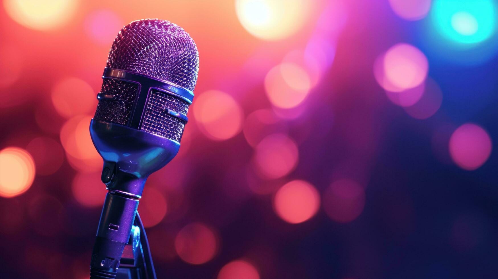 ai generato karaoke pubblicità sfondo con copia spazio foto