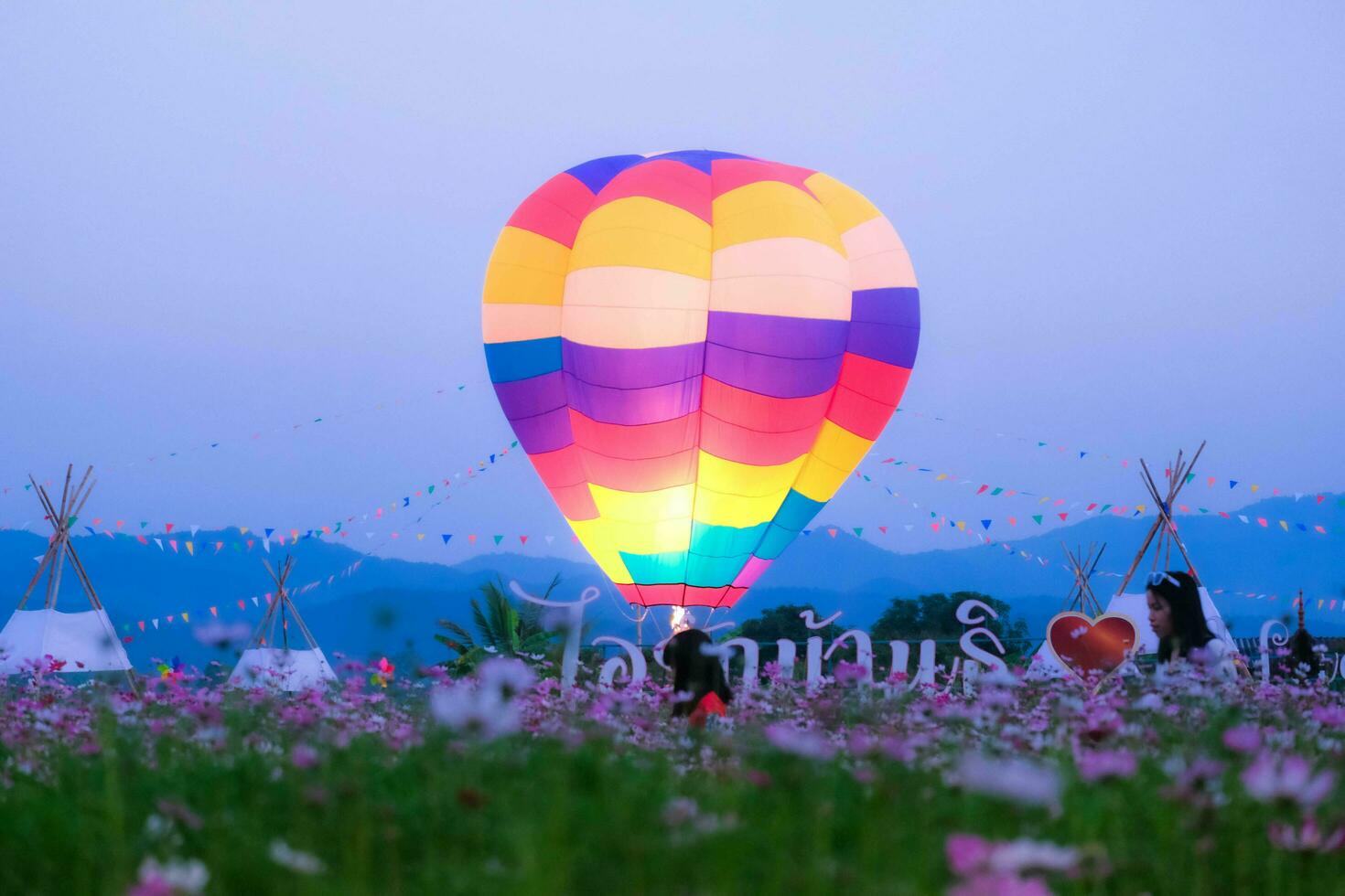 Festival di vario tipi di fiori fioritura a bandire questo lamphun, Tailandia. io amore bandire questo foto