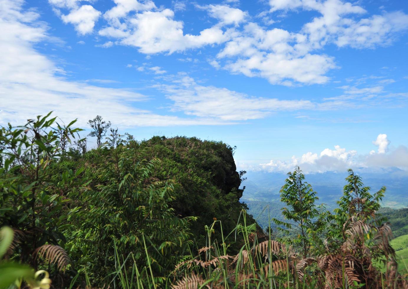 bellissimo paesaggio di montagne e cielo blu nuvola foto