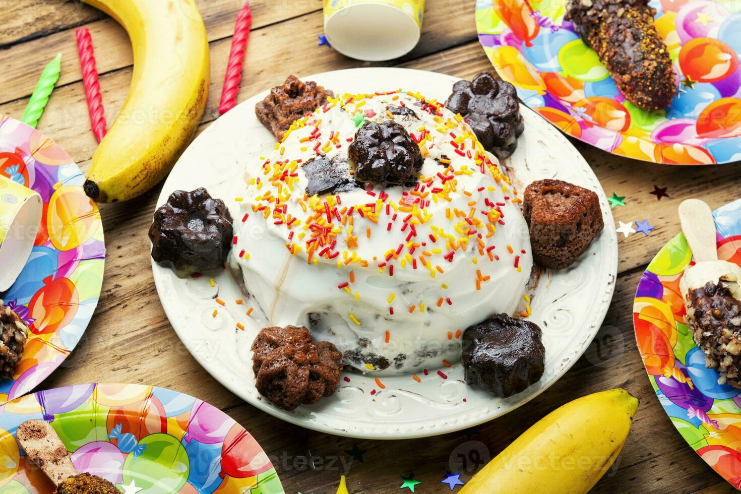 bambini compleanno Banana torta. foto