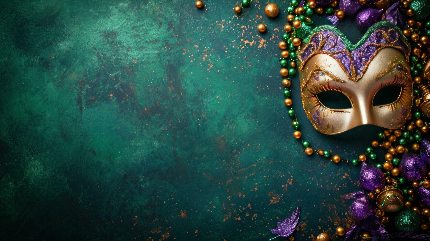 ai generato beautuful mardi gras carnevale sfondo con copia spazio foto