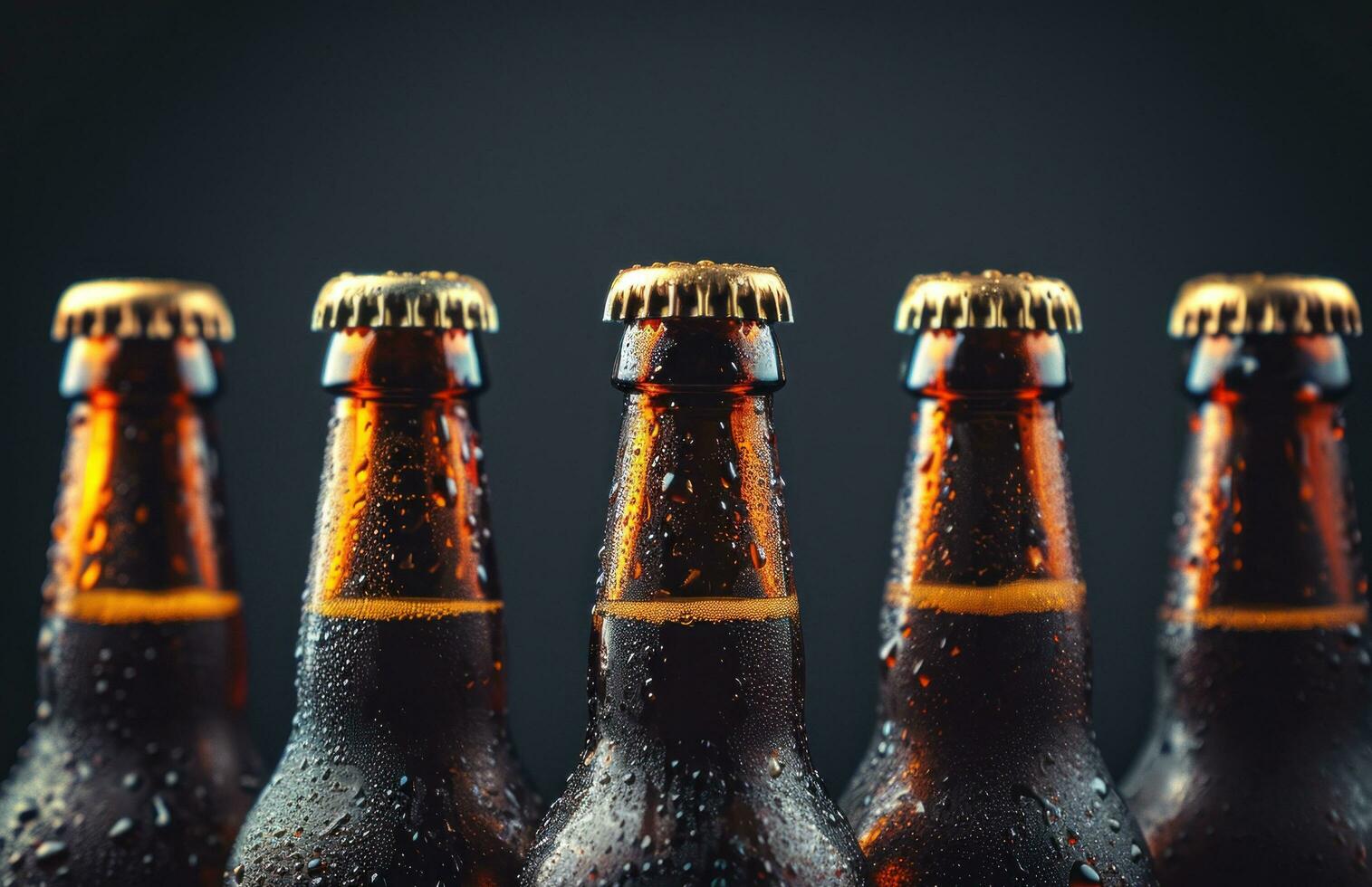 ai generato diverso colorato birra bottiglie nel linea foto