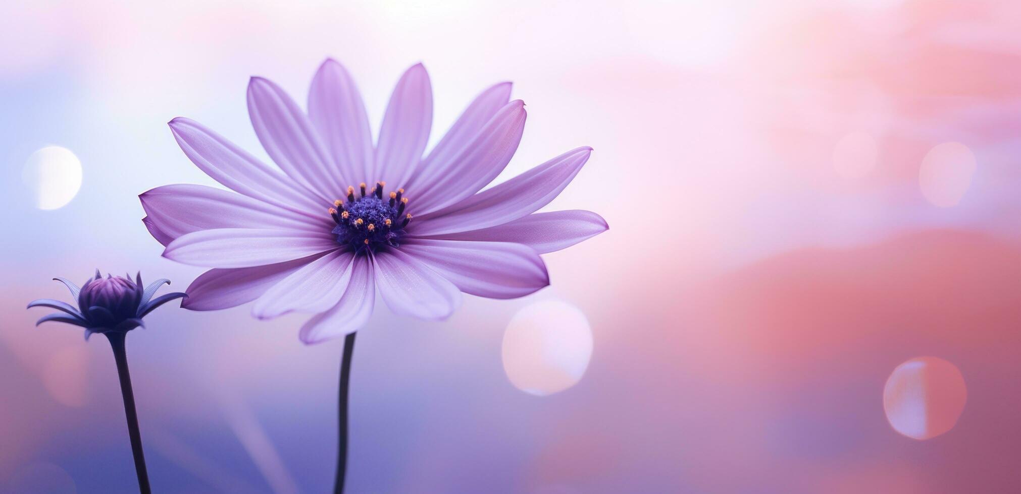 ai generato un' viola fiore con le foglie nel esso è il sfondo foto