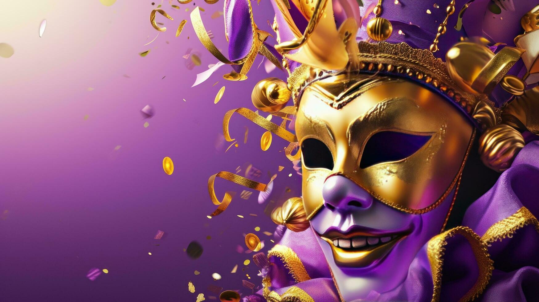 ai generato carnevale manifesto modello con grande copia spazio per testo foto