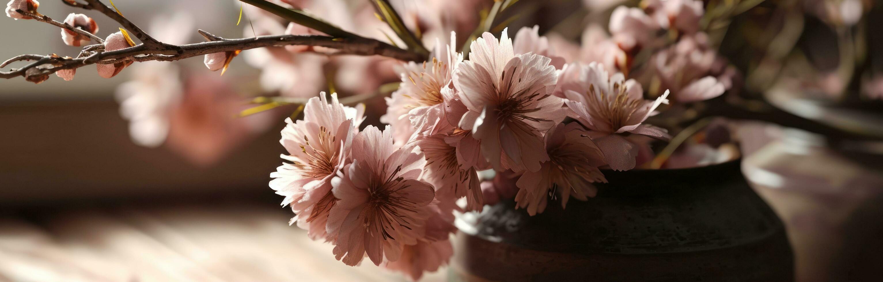 ai generato fiori immagini rosa sfondo foto