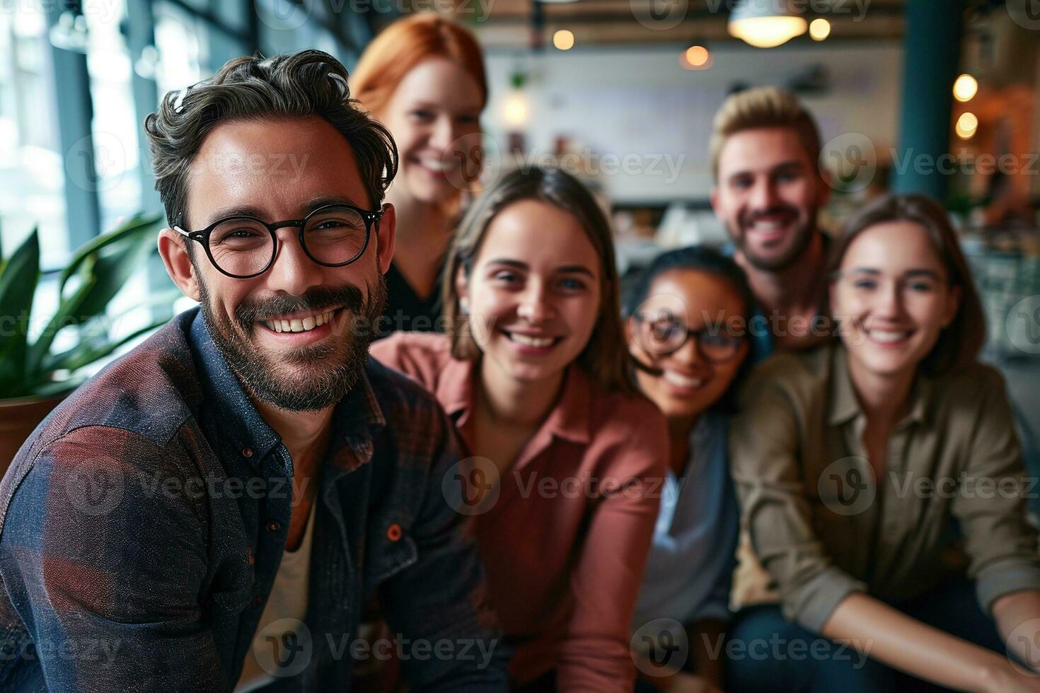 ai generato gruppo di attività commerciale persone avendo un' incontro a creativo ufficio foto