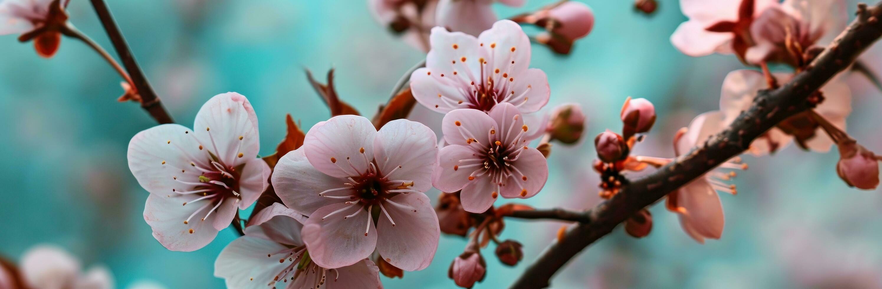 ai generato rosa fiori su un' blu sfondo foto