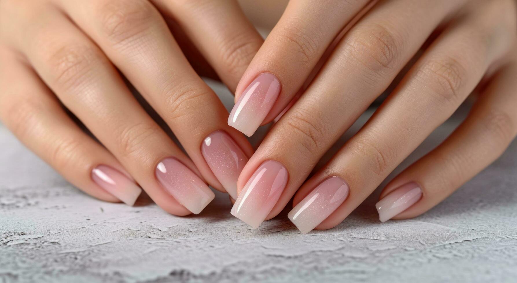 ai generato un' womans mani con chiaro manicure. foto