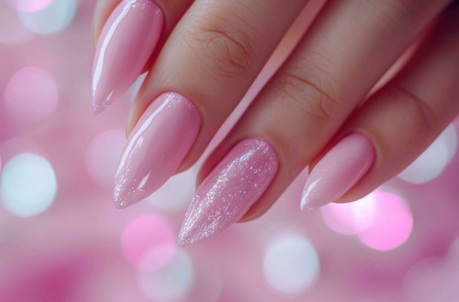 ai generato rosa elegante manicure chiodo. foto