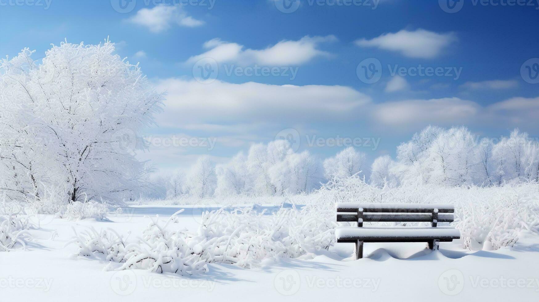 ai generato baciato dalla neve margherita campo nel inverno - ai generato foto