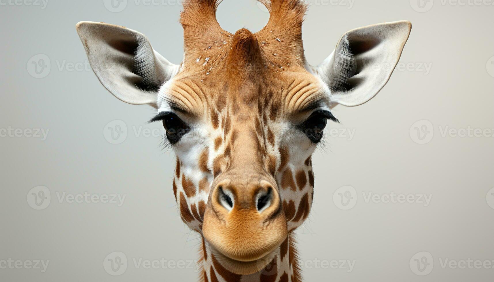 ai generato carino giraffa guardare a telecamera, bellezza nel natura, generato di ai foto